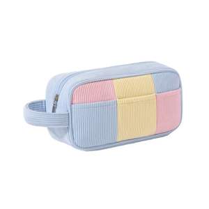 Sac cosmétique portable léger en velours côtelé coloré aux couleurs bonbon pour femme – Grande Vente - Product Image 4