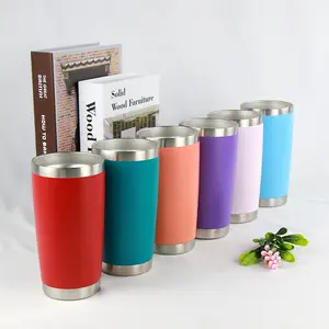 Termo de viaje para café, vaso de aislamiento de doble pared de acero inoxidable de 20oz, venta al por mayor