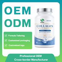 Capsules de collagène OEM ODM avec vitamine C, biotine, complément alimentaire pour la santé de la peau, des cheveux, des ongles et des articulations, 60 capsules