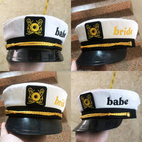 Sombrero de Capitán Bordado de Alta Calidad para Fiestas, Accesorios de Disfraces de Carnaval, Sombrero de Marinero de Yate para Adultos en Venta
