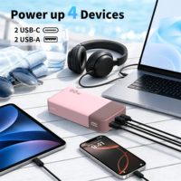 NOBIS Chargeur portable mince haute capacité 20000mAh 90W PD, sortie 90 Watts, charge rapide, batterie externe pour ordinateur portable et téléphone