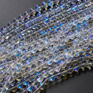 <b>Crystal</b> Glass Round <b>Beads</b> 6mm Iridescent Loose <b>Beads</b> For Bracelet Making - Product Image 1