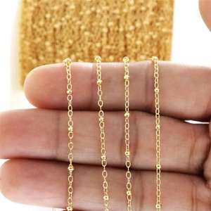 Bất 14K Vàng Đầy Chuỗi Vệ Tinh <span class=keywords><strong>2Mm</strong></span> Đính Cườm 1Mm/<span class=keywords><strong>1</strong></span>.35Mm Liên Kết Chuỗi Vòng Đeo Tay Vòng Cổ Trang Sức Phụ Kiện Bóng Chuỗi - Product Image 1