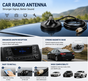 <span class=keywords><strong>Antenne</strong></span> de voiture universelle étanche pour <span class=keywords><strong>autoradio</strong></span> AM/FM avec <span class=keywords><strong>amplificateur</strong></span> de signal 3dBi et connecteur SMA pour <span class=keywords><strong>montage</strong></span> sur toit de véhicule - Product Image 4