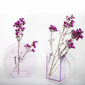 Homesweetホット販売カスタマイズマルチカラークリアプラスチックアクリル花瓶insノルディックアクリル幾何学的プレキシガラス花瓶