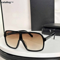 Lunettes de soleil de luxe unisexes YJ, monture carrée rétro, grande taille, anti-lumière bleue, verre monobloc durable, pour cyclisme en extérieur, femme