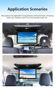 โรงงาน ODM OEM ขายส่งจอภาพติดหลังคาขนาด 17 นิ้ว แบบพับเก็บได้ด้วยมือ จอ LCD ทีวีติดเพดานแบบพับได้ จอแสดงผลอัจฉริยะ HD สำหรับรถยนต์มินิแวนและรถบ้าน - Product Image 6