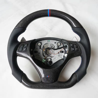 Volant en cuir PU personnalisable E90 E91 E92 E93, sensation sportive, style fibre de carbone, 3 branches, 40 mm, haute qualité