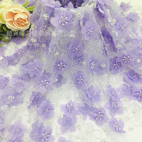 Nouveau Style RX7096 broderie lourde perle couleur violette paillettes perle Tube broderie tissu pour matériel de robe de mariée transfrontalière