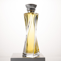 Botella de Perfume de Vidrio Vacía de Lujo de Alta Gama, Cilindro Transparente de 100 ml, con Pulverizador para Hombre, Tapa Única