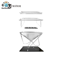 Réchaud de camping portable professionnel NB FAVR pour pique-nique, léger, pliable, argenté, barbecue