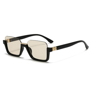 Lunettes de soleil demi-cerclées UV400 haut de gamme pour femmes 2025 – Style INS populaire, petites montures carrées - Product Image 2