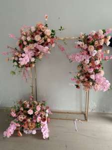 Flores Artificiales de Orquídea Rosa <span class=keywords><strong>Blanca</strong></span>, Triángulos Colgantes de Flores de Seda, Camino de Mesa para Arco de Boda, Centro de Mesa - Product Image 6