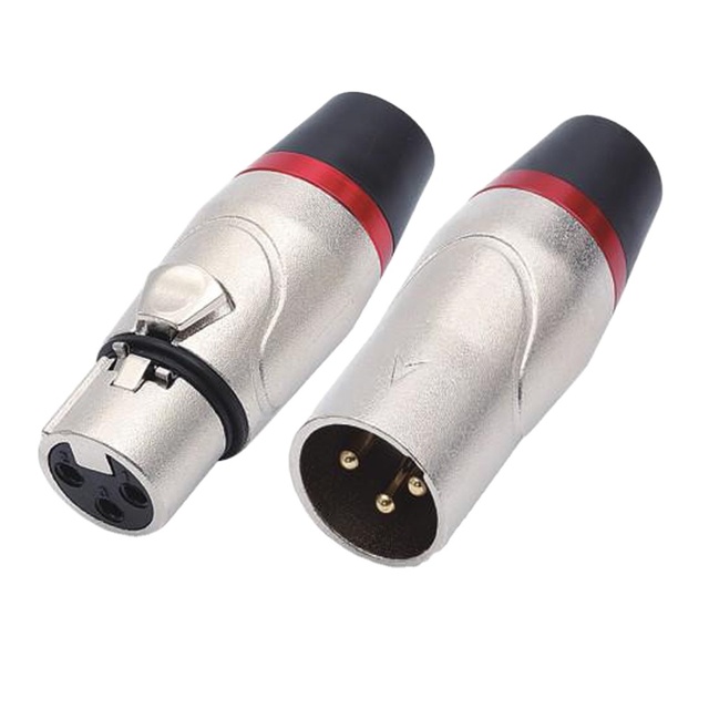 XLR DMX 3 Pin Microphone Audio Cables Plug Connectors Male Female MIC Snake Plug Cable Connectors
