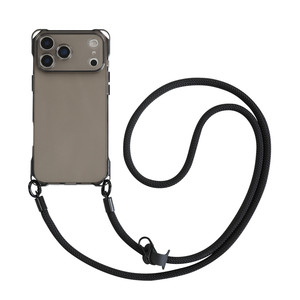 <span class=keywords><strong>Coque</strong></span> de téléphone minimaliste en TPU couleur unie antichoc <span class=keywords><strong>avec</strong></span> sangle bandoulière à quatre coins pour <span class=keywords><strong>iPhone</strong></span> 17 Pro Max 16 15 14 - Product Image 1