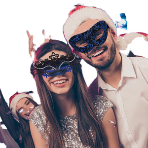 PoeticExist Halloween Party Banquet Phoenix Queue Avec Diamant Masque Couple Combo Set Masque Prom Dress Up Props - Product Image 5