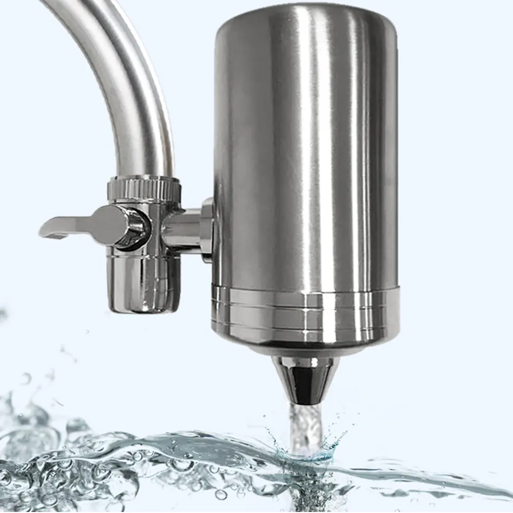 Migliorare la Dura di Acqua per la Casa A Doppia Uscita 304 corpo In Acciaio Inox Depuratore di Acqua del Rubinetto filtro sistema wth ultra membrana