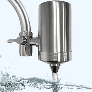 Geliştirmek sert su ev için çift çıkışlı 304 paslanmaz çelik gövde musluk su arıtıcısı filtre sistemi ile ultra membran