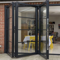 Porte pliante en aluminium imperméable de haute qualité avec moustiquaire en fibre de verre, design pliable pour usage extérieur