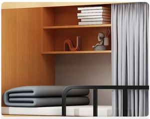 Letto <span class=keywords><strong>a</strong></span> Castello Matrimoniale Moderno per Adulti in Metallo e Legno con Scale per Hotel, Appartamenti, Dormitori o Camere Scolastiche - Product Image 4