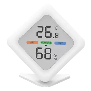 Desain Desktop Layar LCD Digital 24 Jam Pemantauan Real Time Termometer Elektronik Hygrometer OEM Penjualan Laris Eropa