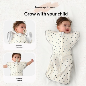 <span class=keywords><strong>Saco</strong></span> de <span class=keywords><strong>dormir</strong></span> de algodón para bebé, anti-sobresalto, antibacteriano, que absorbe la humedad, con mangas desmontables y cremallera. - Product Image 2