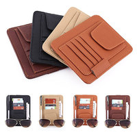 Porte-lunettes de soleil multifonctionnel, assurance et enregistrement, organisateur de pare-soleil de voiture, porte-documents en cuir de voiture