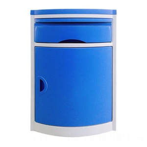 Hospital Bedside Cabinet 480x480x760mm Blue <b>Mobile</b> Multi Functional Storage With Drawer And Door For Medical Use - Product Image 2