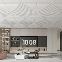 Plaques de plafond suspendu imperméables 24x24 pouces en PVC, panneaux texturés 3D, grille de plafond pour décoration murale intérieure, salon, chambre, bureau