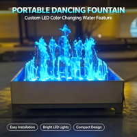 Fontaine d'eau compacte avec éclairage LED coloré pour événements commerciaux, projets de jardin et usage domestique