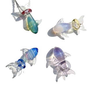 Handmade Glass Craft Ornaments Exquisite Colorful Glass Art Perfect As Necklaces Pendant
