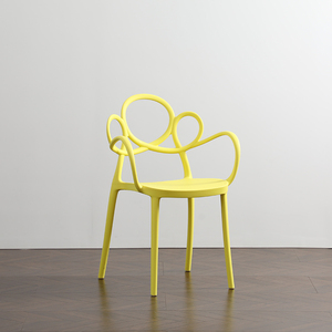 Venta al por mayor de diseño moderno estilo Ins blanco moldeado reposabrazos plástico café restaurante silla para el comedor - Product Image 2