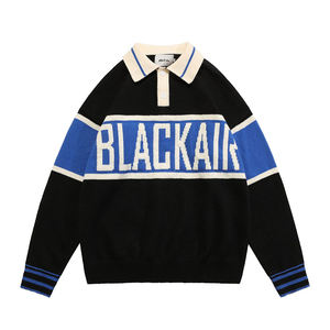 Sweater Supplier Custom Logo Jacquard Sweater Unisex Oversize School Plus Size <strong>Polo</strong> <strong>Neck</strong> Knit <strong>Jumpers</strong> Sweaters <strong>Men</strong> - Product Image 6