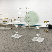 Table de mariage moderne en acrylique, table ronde transparente, meubles de salle à manger, tables à manger en cristal