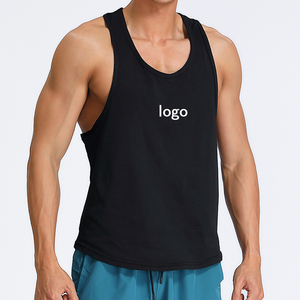 High Quality Men's Sporty Stringer Custom Wholesale Square Cut Muscle Ribbed Breathable Knitted Weave - Product Image 1