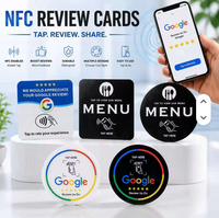 Carte acrylique programmable NFC Google pour les commentaires, cliquez pour laisser un commentaire, logo personnalisé, code QR pour le partage de liens sur les réseaux sociaux