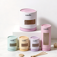 Tube en carton personnalisé cylindrique rond pour bougies parfumées, huiles essentielles, crèmes pour le visage, emballage cadeau, tube en papier artisanal avec fenêtre en PVC