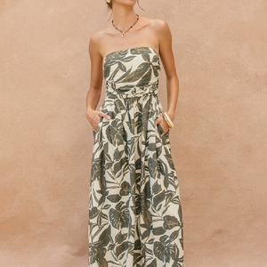 定制徽标印花高品质夏季海滩系列热带花卉图案阿罗哈人造丝连衣裙女式休闲连衣裙 - Product Image 1