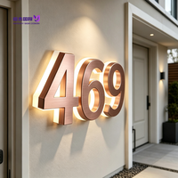 Lettres lumineuses 3D personnalisées en acier inoxydable de qualité supérieure, enseigne rétroéclairée par LED, logo mural pour entreprise, décoration commerciale