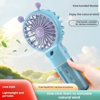 Ventilateur portable rechargeable à main, dessin animé, silencieux, veilleuse, mini ventilateur LED pour l'extérieur