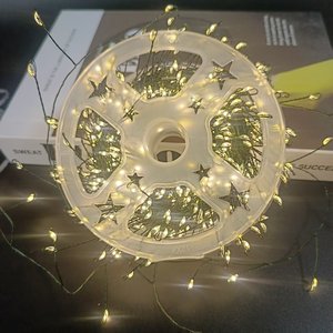 Guirlande lumineuse de Noël USB <span class=keywords><strong>600</strong></span> LED 20 mètres blanc chaud, fil vert étanche, décorative, effet pétard, avec télécommande et 8 modes - Product Image 5