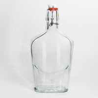 Flacon de poche en verre de 500ml avec couvercle en liège hermétique en acier inoxydable 17 oz 17 onces Emballage en verre pour boissons