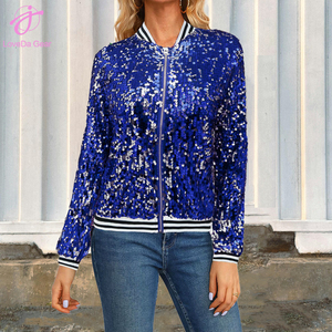 Loveda Custom New Autumn Winter <strong>Plus</strong> <strong>Size</strong> <strong>Sequined</strong> Long Sleeve Women Cropped <strong>Jacket</strong> - Product Image 3