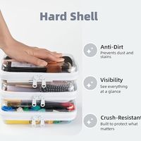 Étui rigide transparent en plastique moderne avec fermeture éclair, étanche, pour crayons, pochette de voyage, organisateur de cosmétiques, 4 pièces