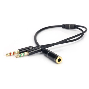 音频电缆3.5毫米1母至2双3.5毫米公立体声插头Aux Y分路器线，适用于手机电脑耳机扬声器笔记本电脑MP3 - Product Image 1
