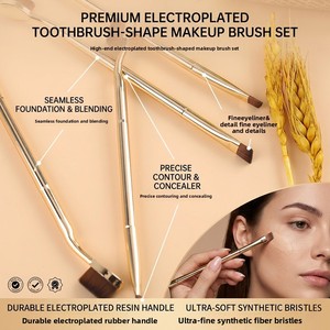 แปรงแต่งหน้าแบบเดี่ยว ขนแปรงไนลอน ด้ามพลาสติก สำหรับบีบีครีม คอนซีลเลอร์ รองพื้น - Product Image 4