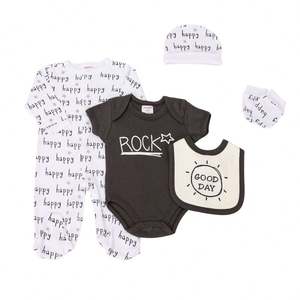 Vente en gros personnalisée en usine, ensemble layette d'été en coton <span class=keywords><strong>de</strong></span> haute qualité pour bébé, vêtements pour nouveaux-nés - Product Image 6