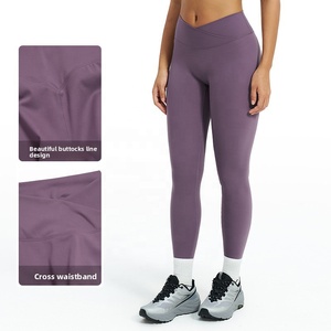 NOUVEAU Leggings taille haute en V torsadé, effet push-up fessier, pantalon de yoga extensible dans 4 directions pour femme, en Spandex/Nylon, avec contrôle du ventre - Product Image 2