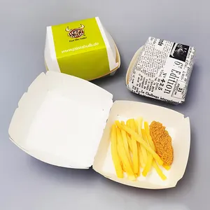 Kingwin изготовленная на заказ и напечатанная бумажная коробка, подходящая для упаковки гамбургеров, может быть напечатана с вашим художественным оформлением в наличии с laminati