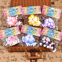 Mainan Cakar Kucing TPR Buatan Tangan, Lembut, Bisa Diremas, Squishy Mochi, Bulu Halus, Lentur, Cakar Kaki Berbulu, Squishy Rebound, Mainan Penghilang Stres